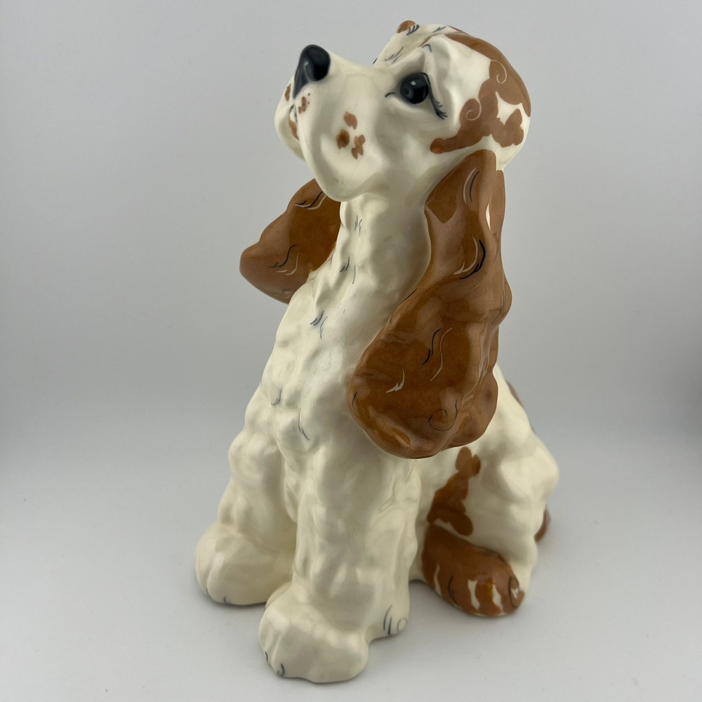 Vintage Kay Finch Cocker Spaniel Dog Planter Figurine 8" Ceramic Kitsh MCM